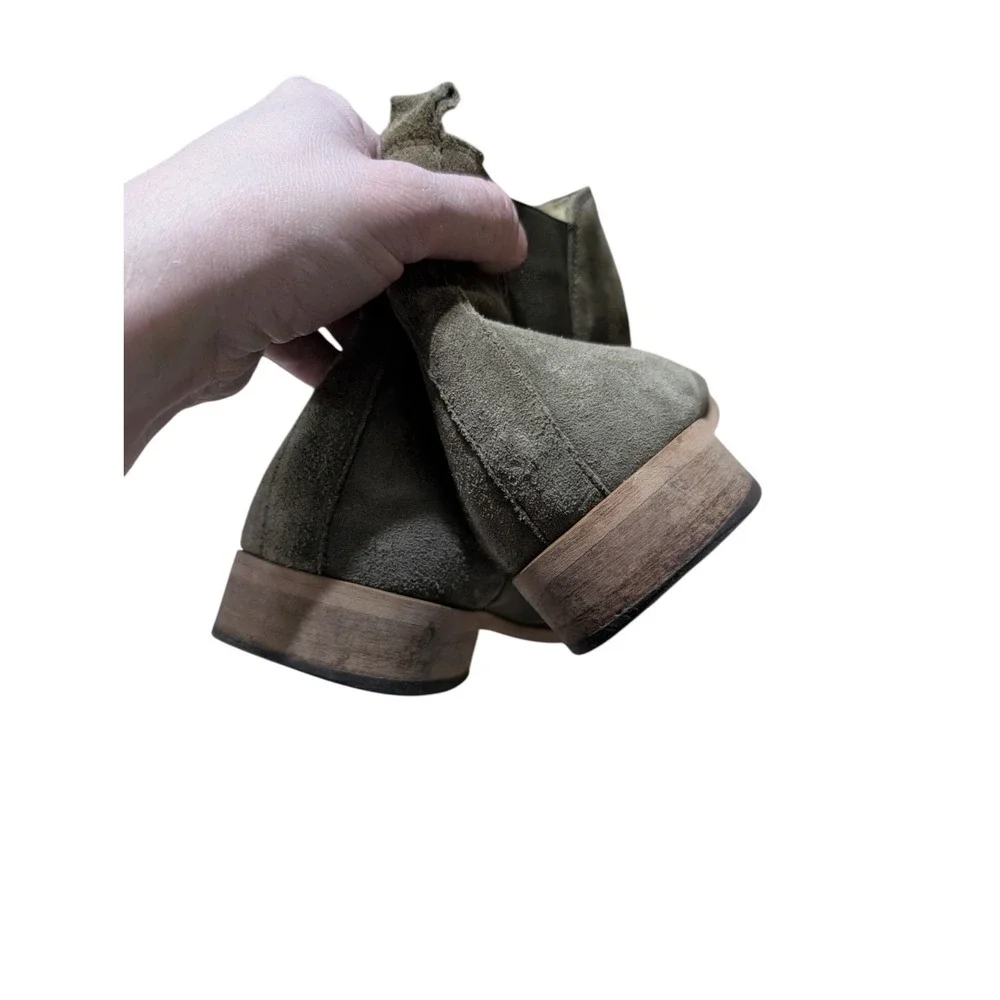 New Mens The Shoe Bear Dev Chelsea Olive Green Suede Ankle Boots Size 45 US 12‎